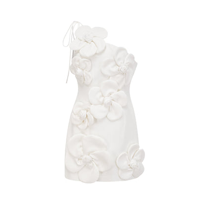 Print Liane White Floral Off-Shoulder Mini Dress